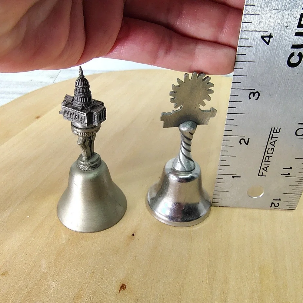 Washington‎ DC Souvenir Bells Set Capitol Smithsonian Silver Tone Vintage
